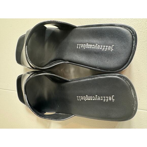 Jeffrey Campbell Bubblegum platform Jelly sandals black slides slip on Sz 9 - Picture 3 of 8